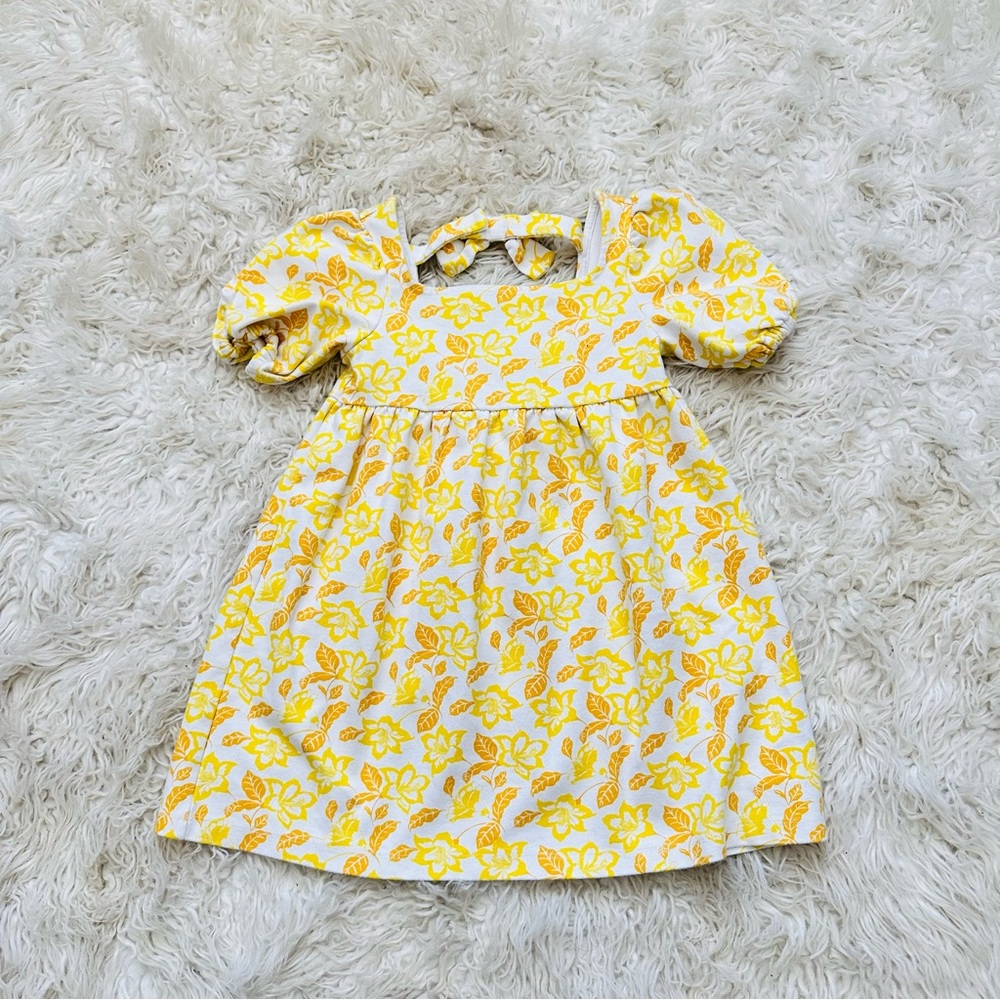 Janie and jack Floral Puff Sleeve Ponte Dress